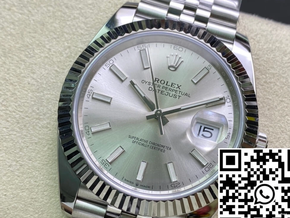 M126334-0004 Clean Datejust Silver Rolex Factory Dial 0305